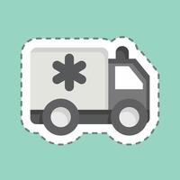 Sticker line cut Ambulance. related to Emergency symbol. simple design illustration vector