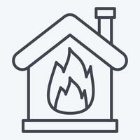 Icon Fire. related to Emergency symbol. line style. simple design illustration vector