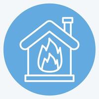 Icon Fire. related to Emergency symbol. blue eyes style. simple design illustration vector