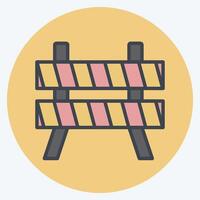 Icon Safety Barrier. related to Emergency symbol. color mate style. simple design illustration vector