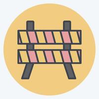 Icon Safety Barrier. related to Emergency symbol. color mate style. simple design illustration vector