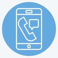 Icon Emergency Call. related to Emergency symbol. blue eyes style. simple design illustration vector