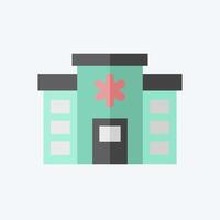 Icon Hospital. related to Emergency symbol. flat style. simple design illustration vector