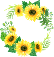 Template flower frame border banner greetings card sunflower rose beriies meadow gerbera png