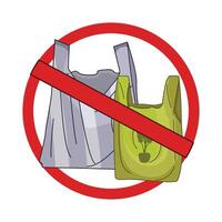 illustration of no plastic bag vector