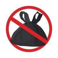 illustration of no plastic bag vector
