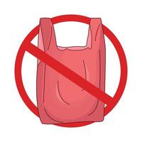 illustration of no plastic bag vector