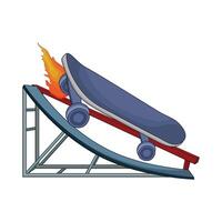 illustration of skateboard fire vector