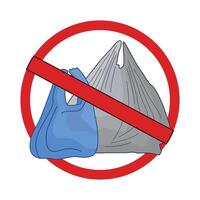 illustration of no plastic bag vector