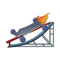 illustration of skateboard fire vector