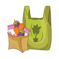 ilustración de compras el plastico bolso vector