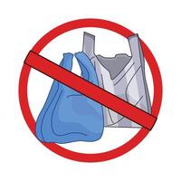 illustration of no plastic bag vector