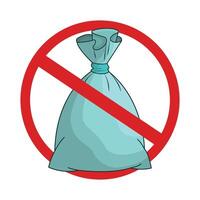 illustration of no plastic bag vector