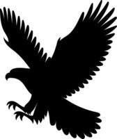 Hunting eagle bird silhouette design illustration vector