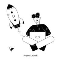 Trendy Project Launch vector