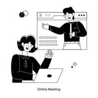 Trendy Online Meeting vector