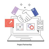 Trendy Project Partnership vector