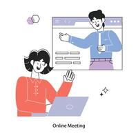 Trendy Online Meeting vector