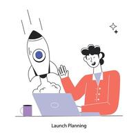 Trendy Launch Planning vector