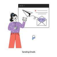 Trendy Sending Emails vector