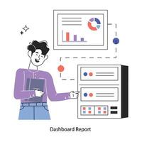 Trendy Dashboard Report vector