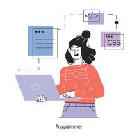 Trendy Programmer Concepts vector