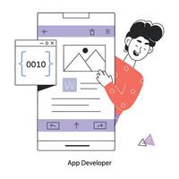 Trendy App Developer vector