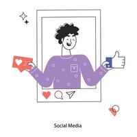 Trendy Social Media vector