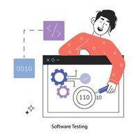 Trendy Software Testing vector