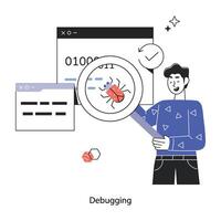 Trendy Debugging Concepts vector