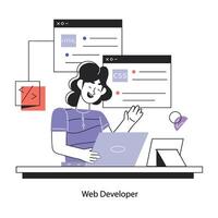 Trendy Web Developer vector