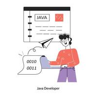 Trendy Java Developer vector