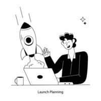 Trendy Launch Planning vector