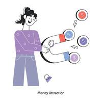 atracción de dinero de moda vector