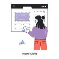 Trendy Website Building vector