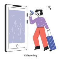 Trendy VR Travelling vector