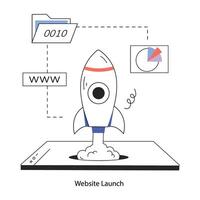 Trendy Website Launch vector