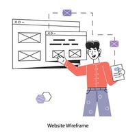 Trendy Website Wireframe vector