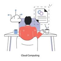 Trendy Cloud Computing vector