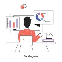 Trendy Data Engineer vector