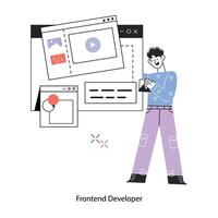 Trendy Frontend Developer vector