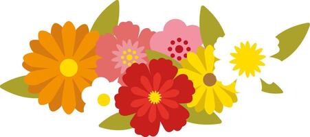 flower bouquet vivid color illustration vector