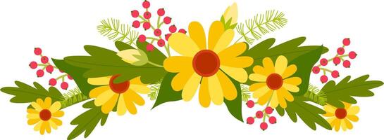 flower bouquet vivid color illustration vector