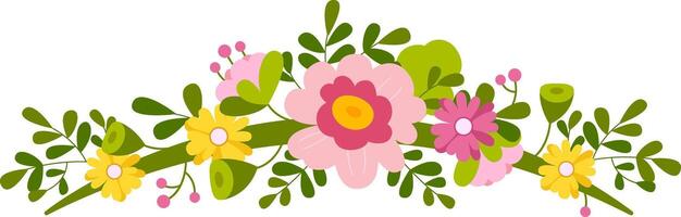 flower bouquet vivid color illustration vector