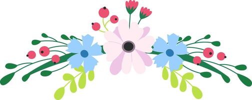 flower bouquet vivid color illustration vector