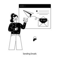 Trendy Sending Emails vector