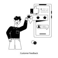 Trendy Customer Feedback vector