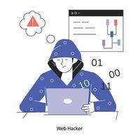 Trendy Web Hacker vector
