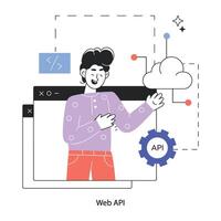 Trendy Web API vector