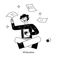 Trendy VR Education vector